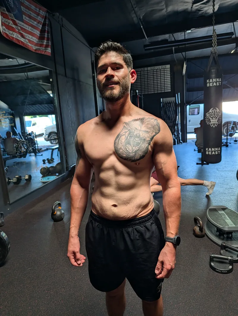 Edgar after losing over 75 pounds at Apex Athlete